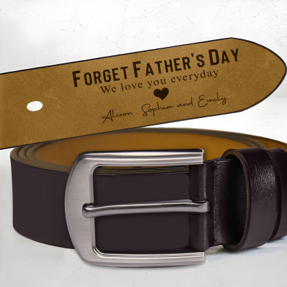 Personalized Father’s Day Belt – Custom Engraved Leather Belt - Sentimental Gift for Dad