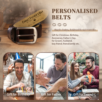 Personalized Father’s Day Belt – Custom Engraved Leather Belt - Sentimental Gift for Dad