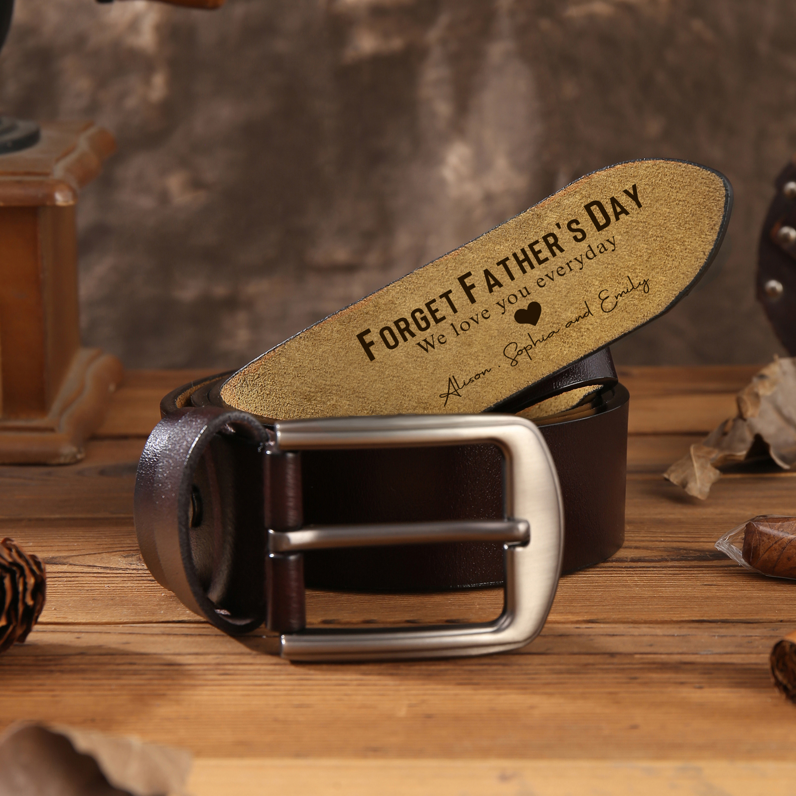 Personalized Father’s Day Belt – Custom Engraved Leather Belt - Sentimental Gift for Dad