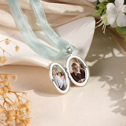 Personalized Photo Bridal Bouquet Charm with Birth Flower and Ribbon Memorial Wedding Keepsake