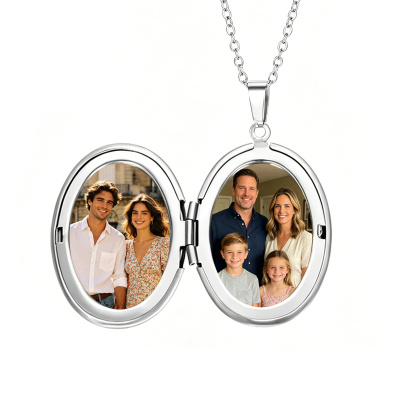 Personalized Locket Necklace Custom with Photo & Text NFC for Women