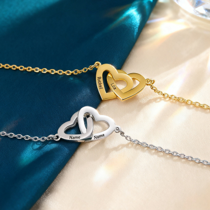Custom Heart Bracelet With 2 Names Bracelet