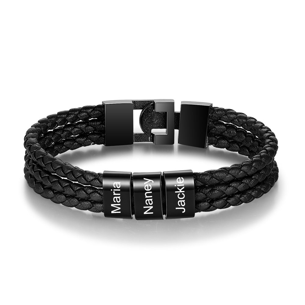 Personalized Family Tree Necklace With 3 Birthstone & 3 Name & Bracelet with 3 Name Gift Set Christmas Gift for Family | Jessemade