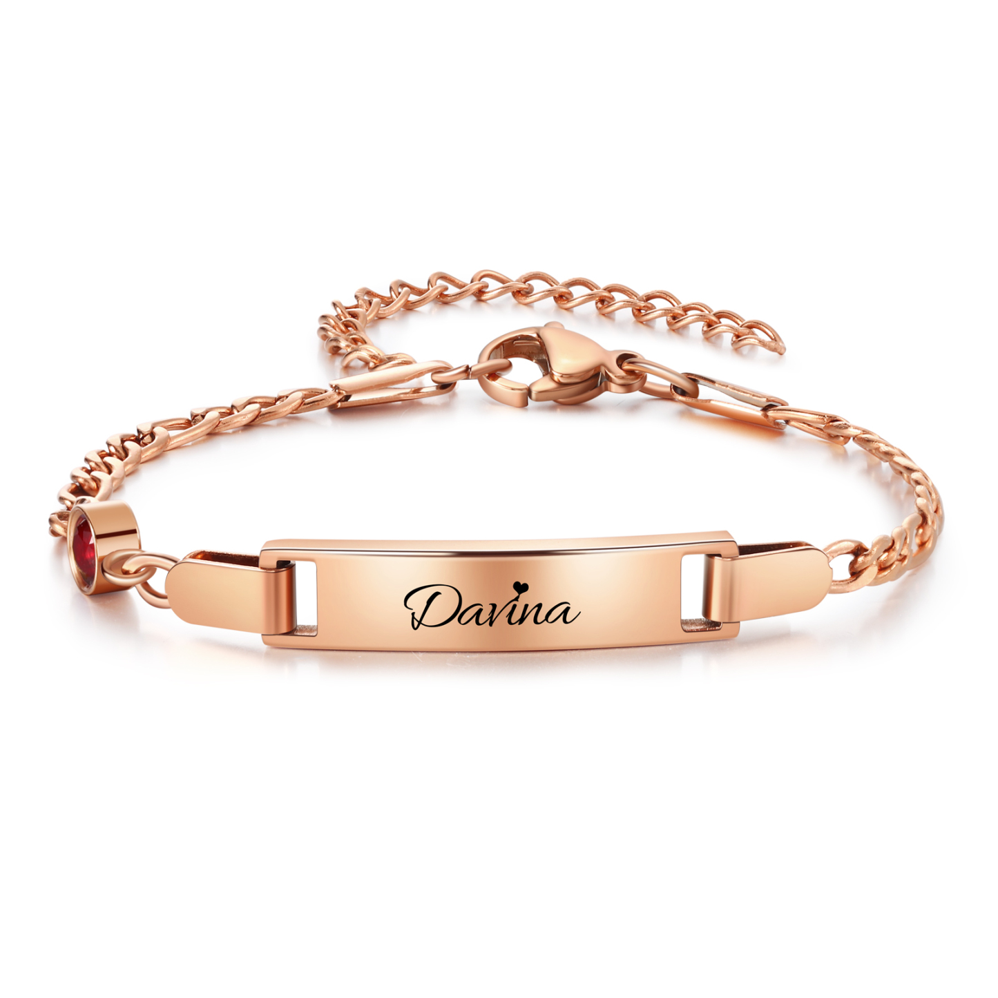 Personalised Adjustable & Engravable Baby Bracelet, Custom Name & Birthstone Stainless Steel Bracelets Gift for Baby and New Mom