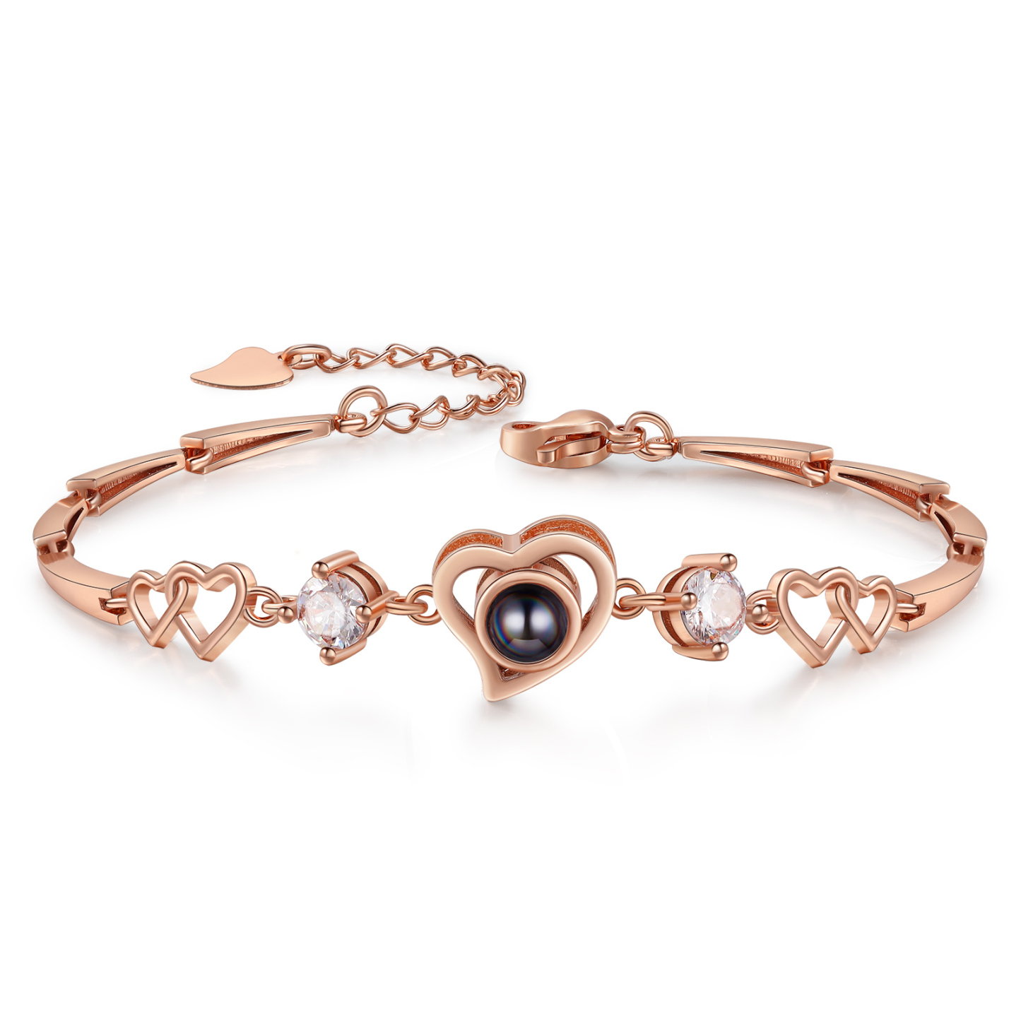 Personalised Projection Bracelet Customized Color Photo Bracelet Heart-shaped Adjustable Couple Bracelet for Her | Jessmade