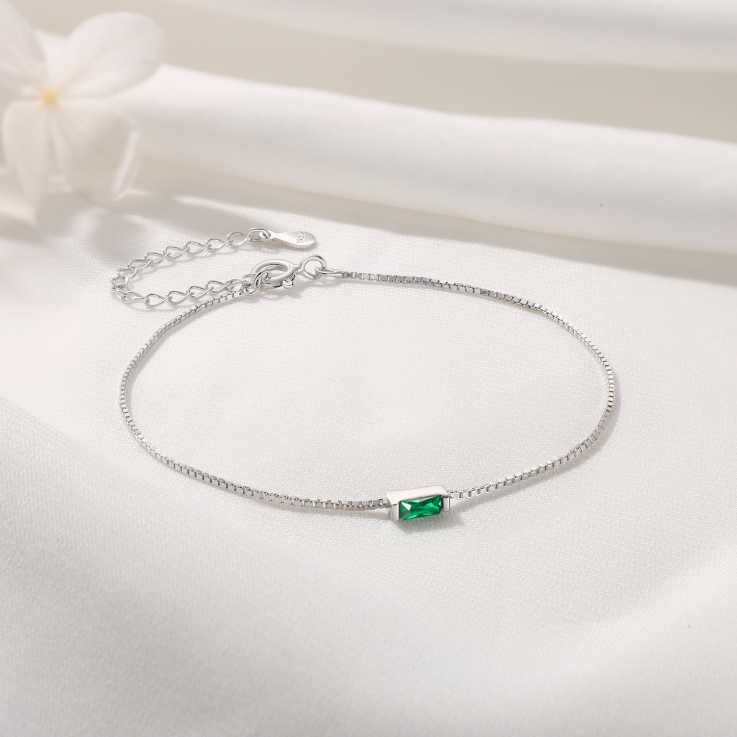 Personalised S925 Silver Women's Bracelet – Custom 1 Birthstone Gift for Nan/Mum/Daughter | Jessemade