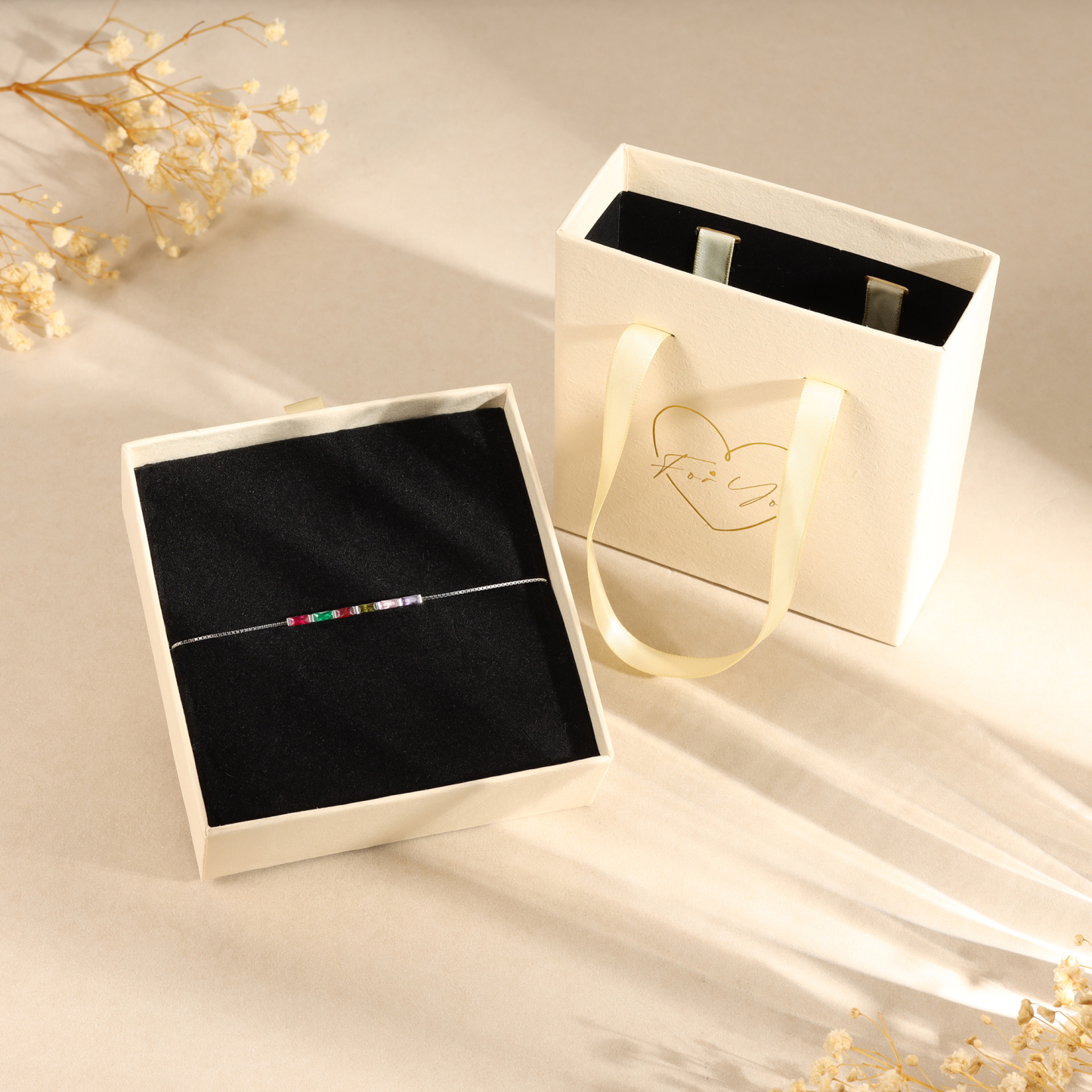 Personalised S925 Silver Women's Bracelet – Custom 1 Birthstone Gift for Nan/Mum/Daughter | Jessemade