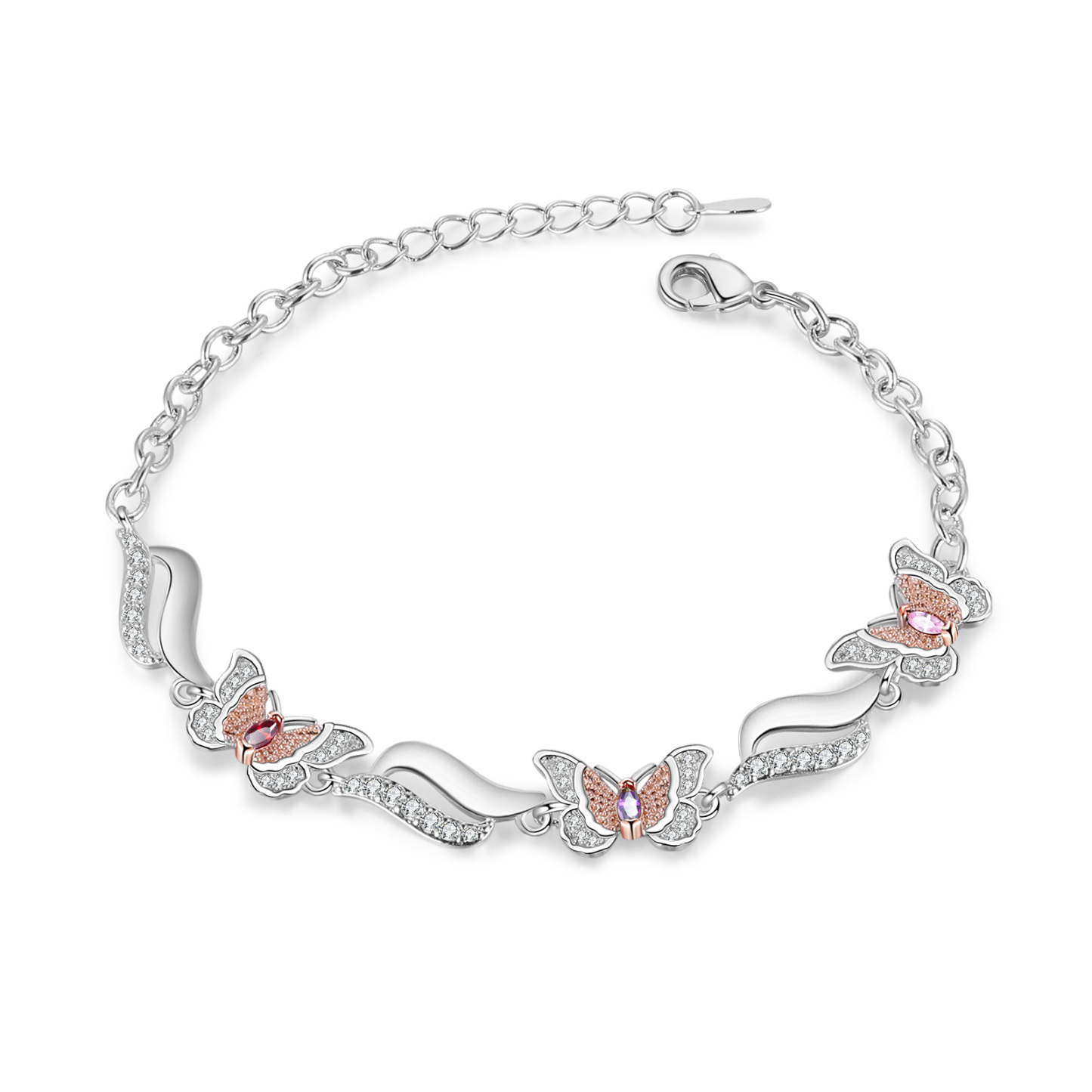 3 Names - Personalized Women's Bracelet Customized 3 Names and 3 Birthstones Bracelet Perfect Gift for Her