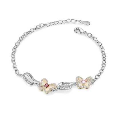 Jessemade UK 4 Birthstones - Personalized Birthstone Beautiful Bracelet Gift for Her 24.99 b4