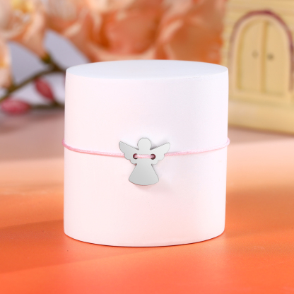 2 Pcs Guardian Angel Bracelet Stainless Steel Braided Bracelet Back to School Gift for Kids