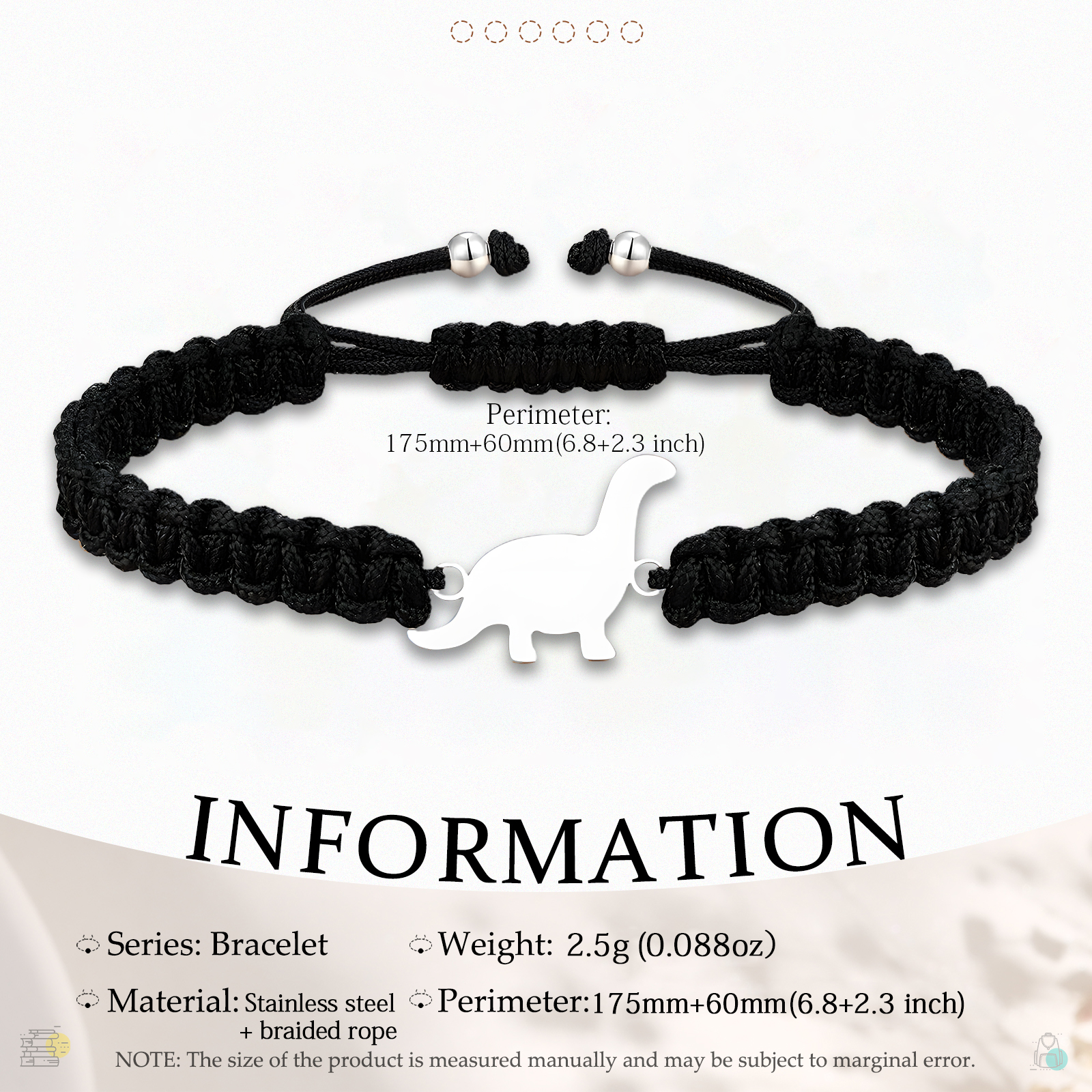 Dinosaur Bracelet Cute Cartoon Dinosaur Beaded Bracelet Adjustable Back to School Gift for Son