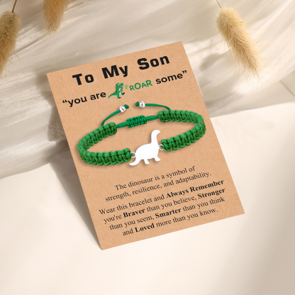 Dinosaur Bracelet Cute Cartoon Dinosaur Beaded Bracelet Adjustable Bac