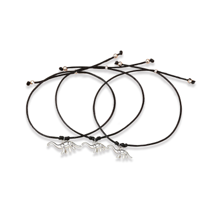 3Pcs Dinosaur Bracelets Stainless Steel Braided Bracelets Back To School Gift For Kids