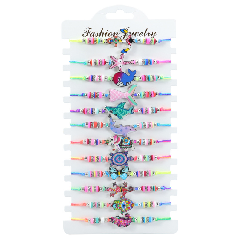 12PCS Undersea Animal Bracelet Back to School Gift Adjustable Bracelet Back to School Gift for Kids