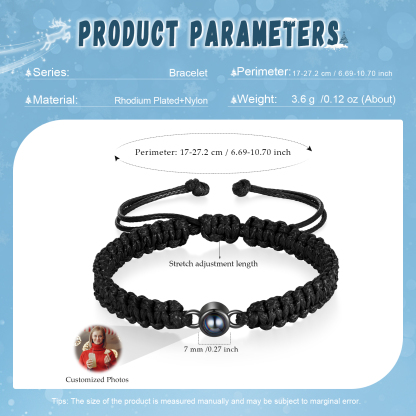 Personalised Projection Stone Bracelet – Customize 1 Photo – Valentine's Day Gift for Her/Him | Jessemade