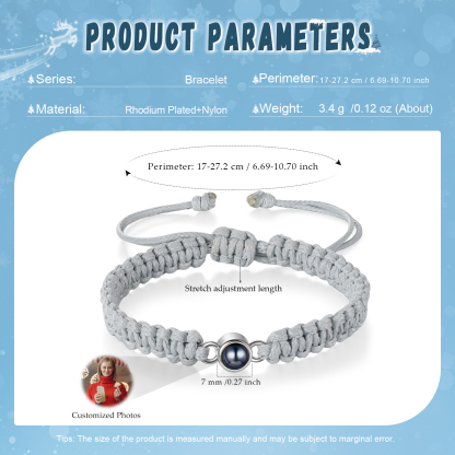 Personalised Projection Stone Bracelet – Customize 1 Photo – Valentine's Day Gift for Her/Him | Jessemade