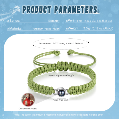 Personalised Projection Stone Bracelet – Customize 1 Photo – Valentine's Day Gift for Her/Him | Jessemade