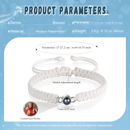 Personalised Projection Stone Bracelet – Customize 1 Photo – Valentine's Day Gift for Her/Him | Jessemade