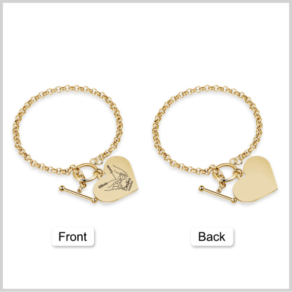 Personalized Stainless Steel Heart Bracelet – Custom 2 Names Besties Forever Gift for Best Friends | Jessemade