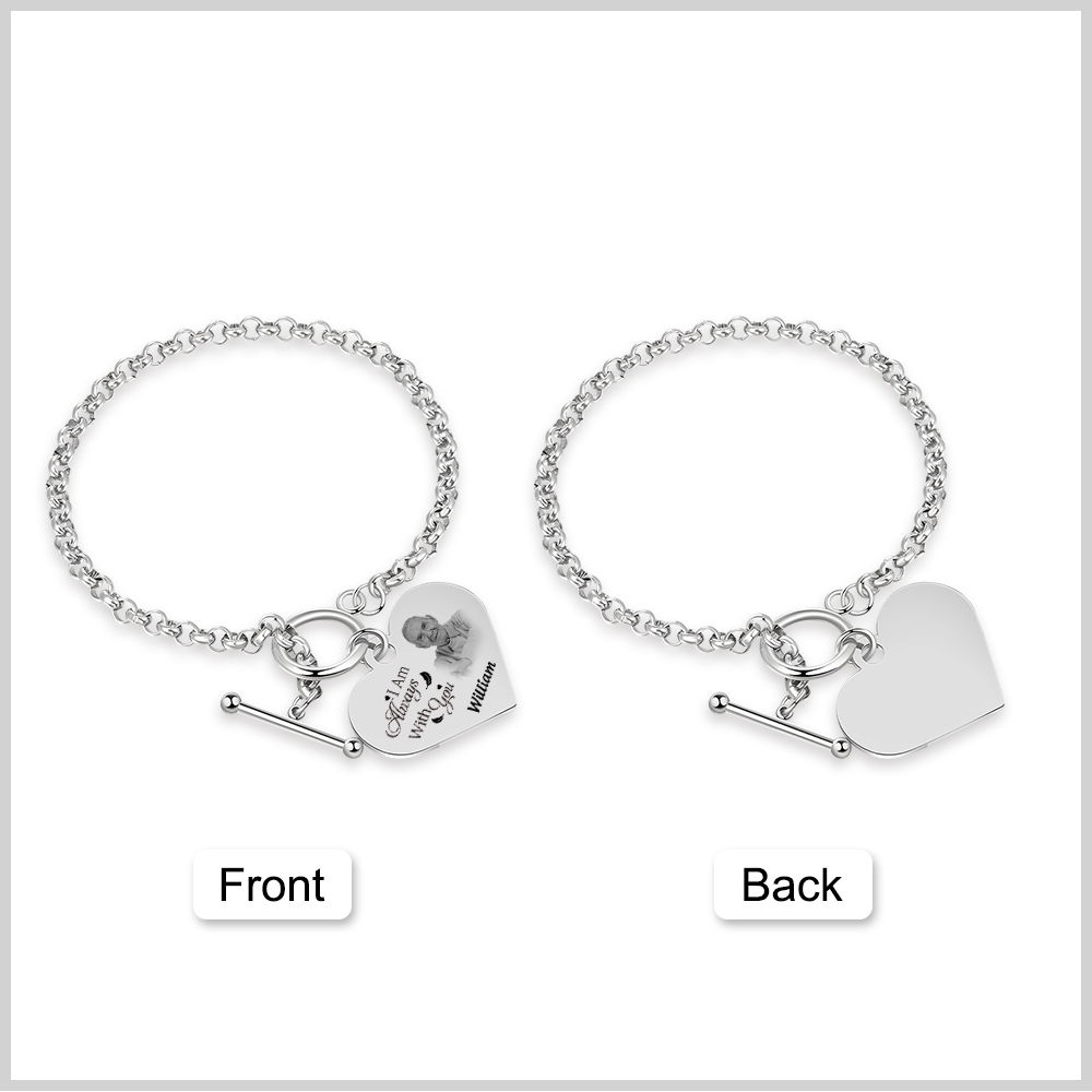 Personalised Memorial Bracelet Custom Photo & Name Bracelet Gifts | Jessemade-I'll Always With You