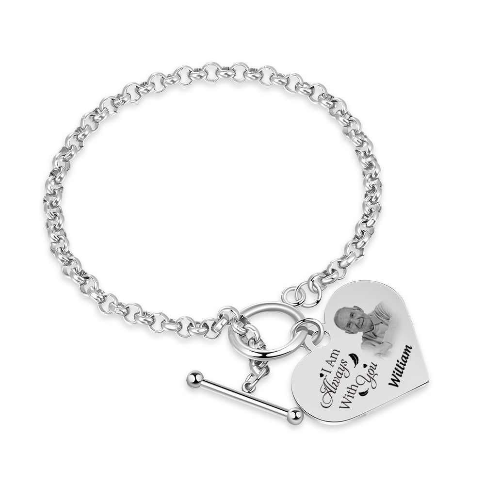Personalised Memorial Bracelet Custom Photo & Name Bracelet Gifts | Jessemade-I'll Always With You