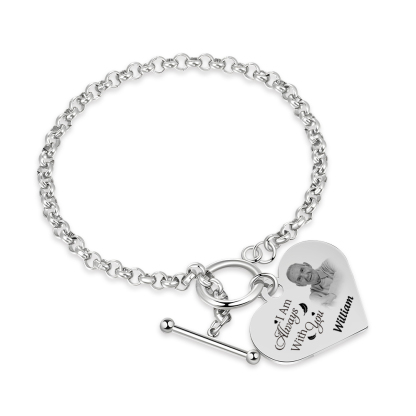 Personalised Memorial Bracelet Custom Photo & Name Bracelet Gifts | Jessemade-I'll Always With You