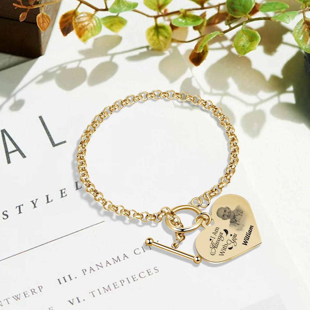 Personalised Memorial Bracelet Custom Photo & Name Bracelet Gifts | Jessemade-I'll Always With You