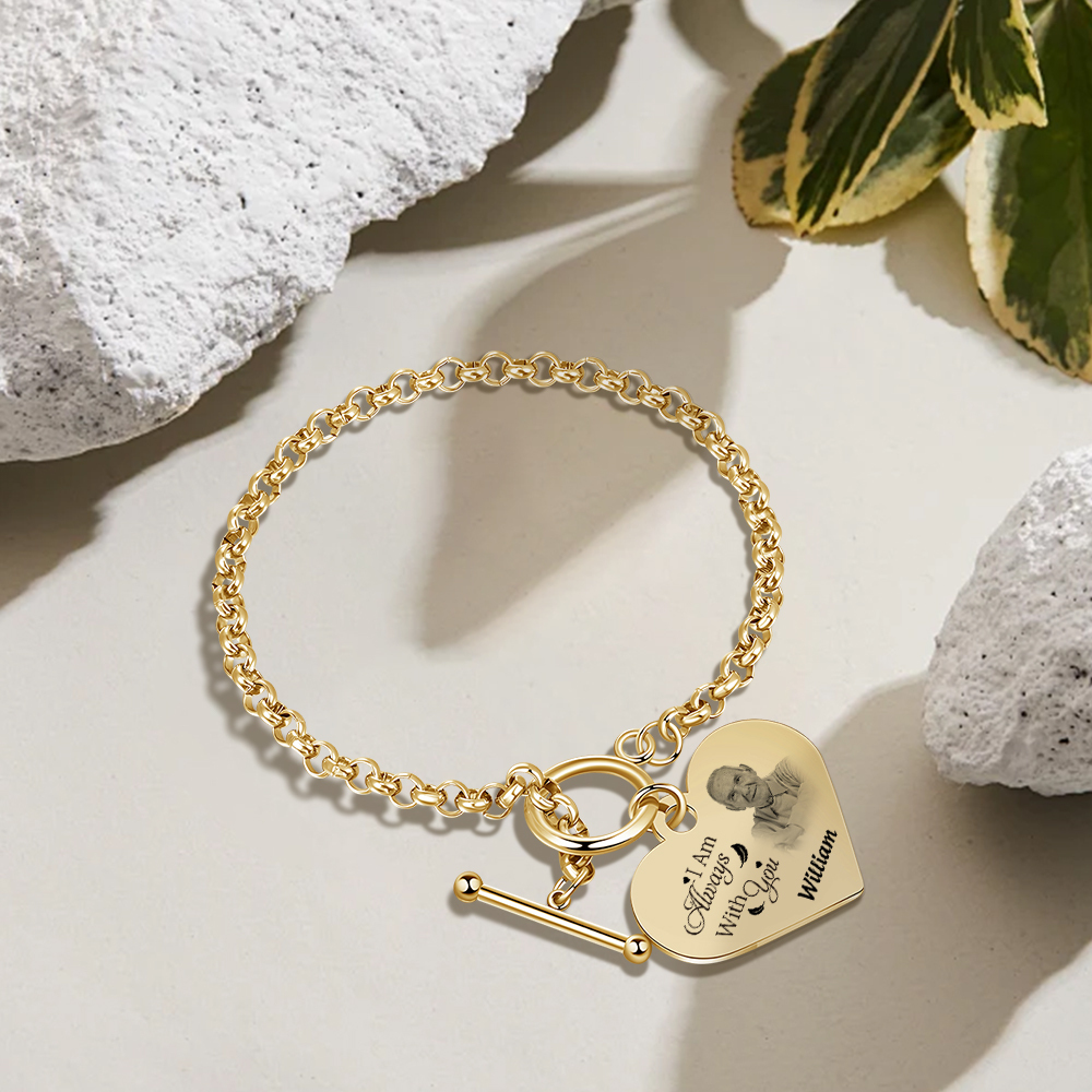 Personalised Memorial Bracelet Custom Photo & Name Bracelet Gifts | Jessemade-I'll Always With You