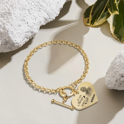 Personalised Memorial Bracelet Custom Photo & Name Bracelet Gifts | Jessemade-I'll Always With You