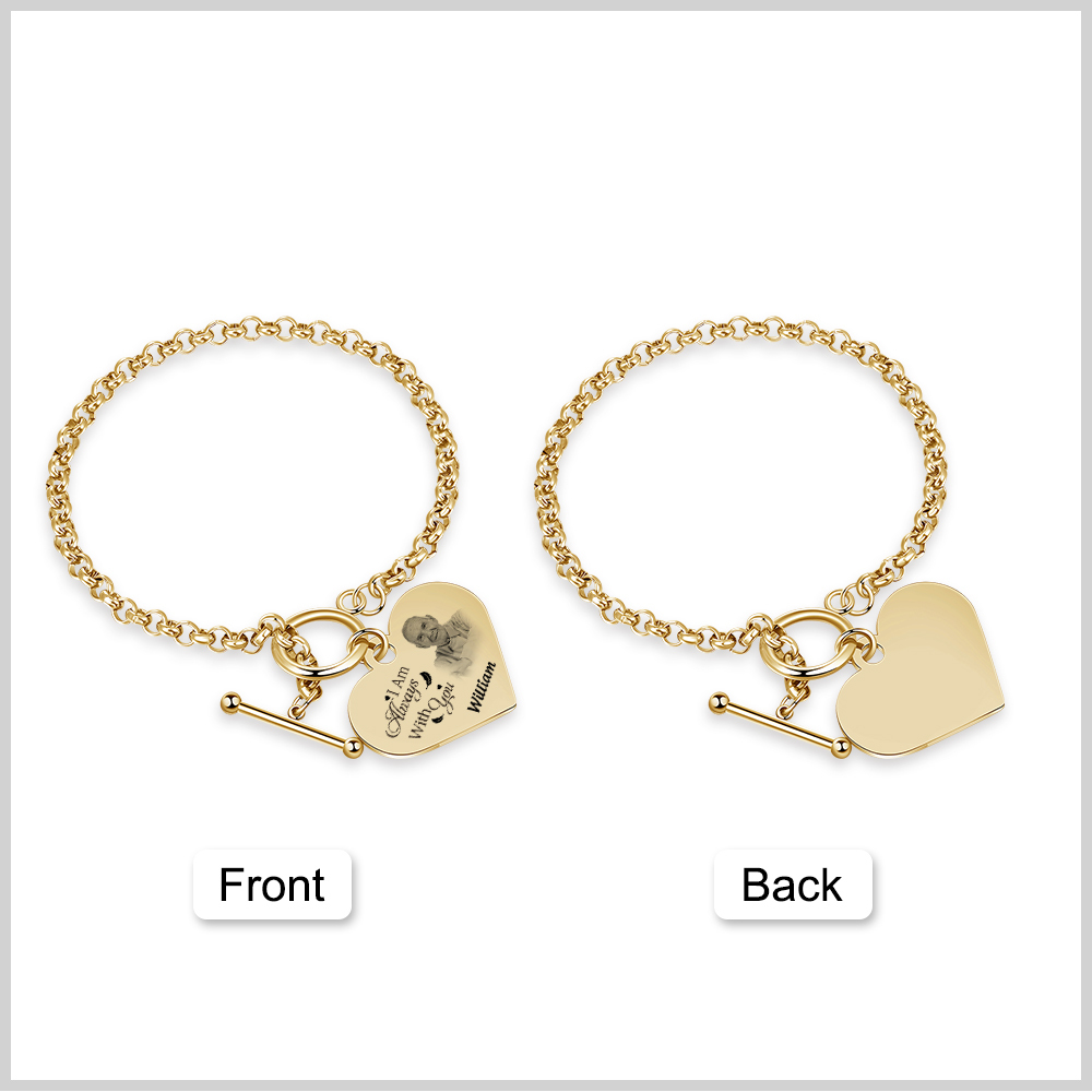 Personalised Memorial Bracelet Custom Photo & Name Bracelet Gifts | Jessemade-I'll Always With You