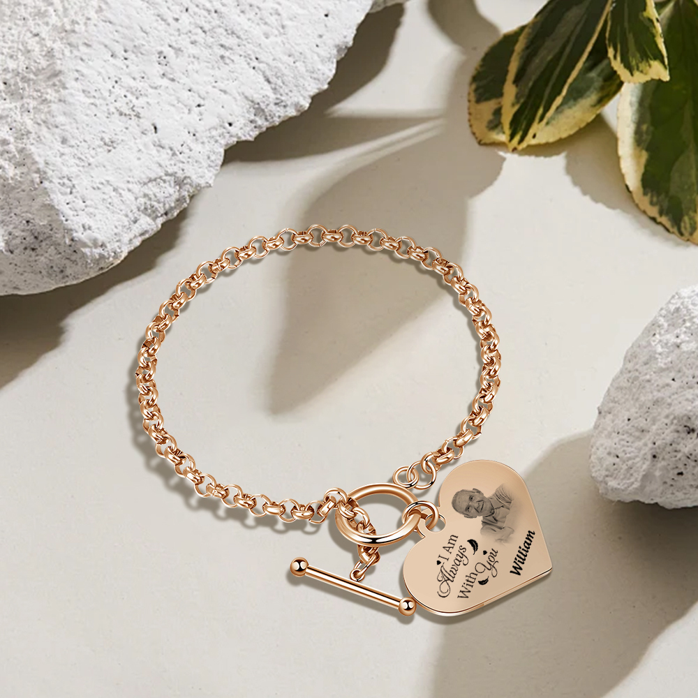 Personalised Memorial Bracelet Custom Photo & Name Bracelet Gifts | Jessemade-I'll Always With You
