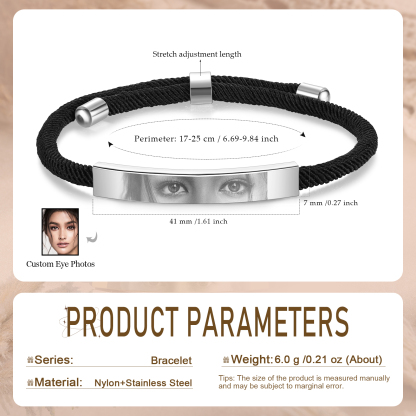 Personalized Eye Photo Bracelet - Custom Women’s Bracelet in Silver, Gold, & Black | Perfect Gift for Wife/Sister/ Daughter | Jessemade