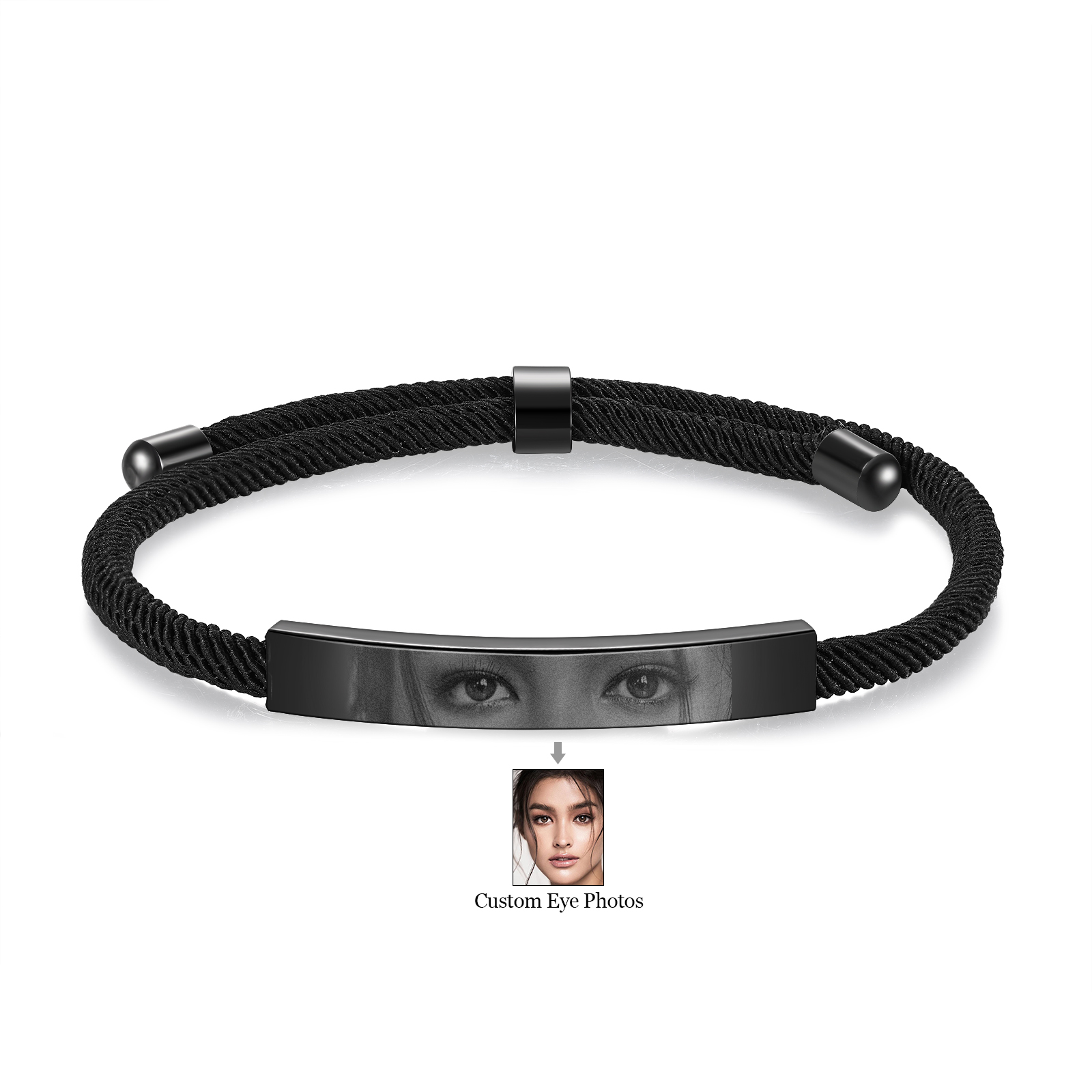 Personalized Eye Photo Bracelet - Custom Women’s Bracelet in Silver, Gold, & Black | Perfect Gift for Wife/Sister/ Daughter | Jessemade