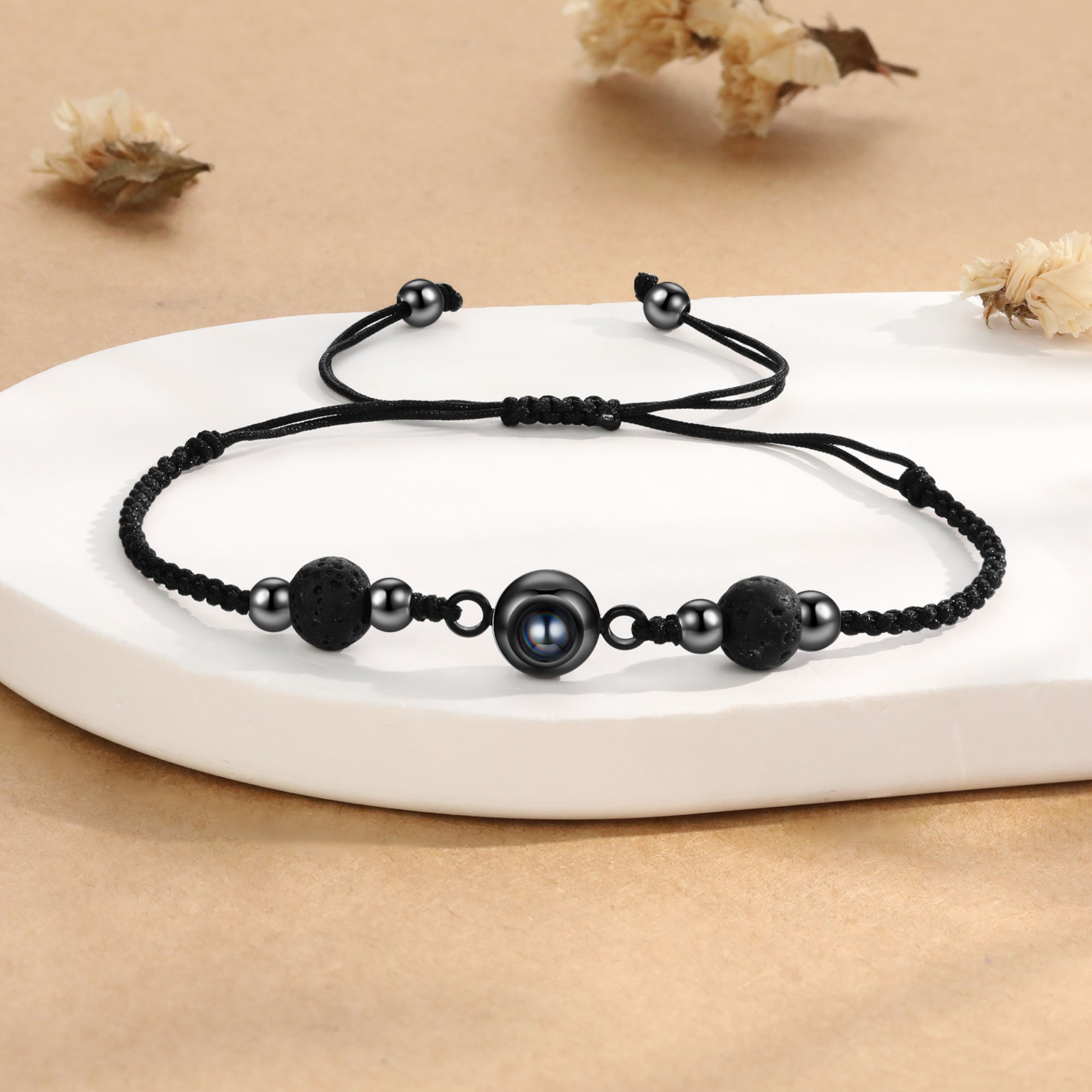 Personalised Photo Projection Bracelet Adjustable Braided Rope Bracelet Wealth String Bracelet A Heartfelt Gift for Her/Him | Jessemade