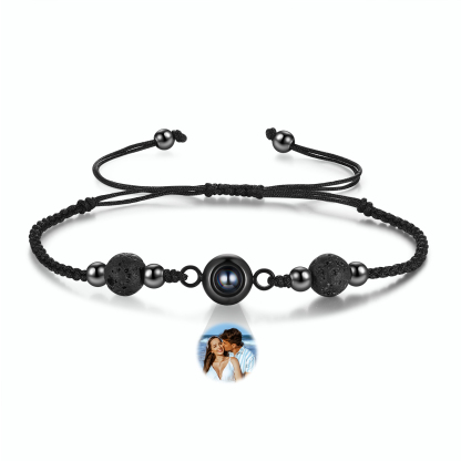 Personalised Photo Projection Bracelet Adjustable Braided Rope Bracelet Wealth String Bracelet A Heartfelt Gift for Her/Him | Jessemade