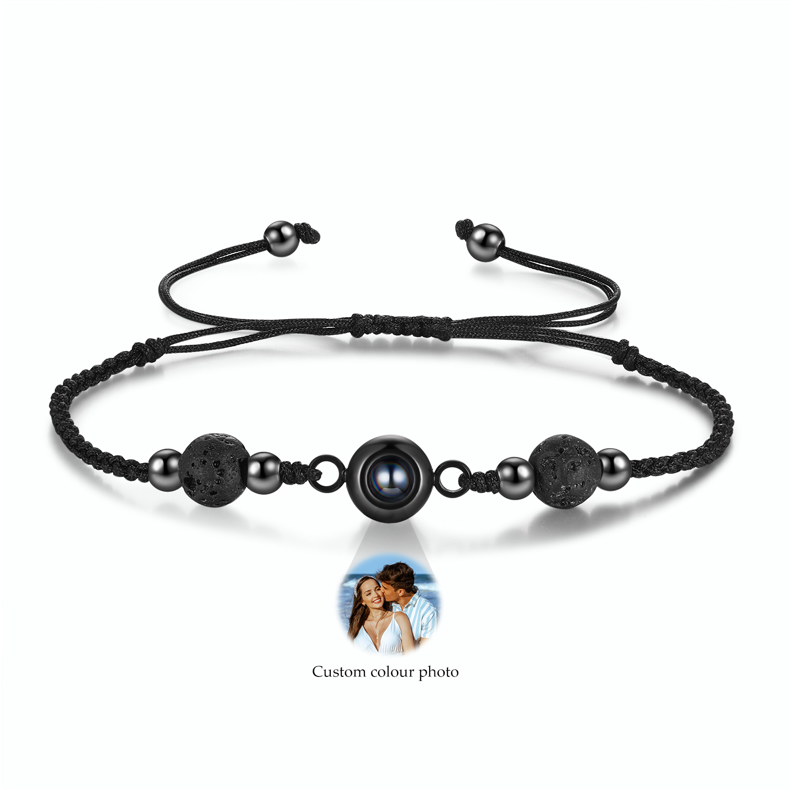 Personalised Photo Projection Bracelet Adjustable Braided Rope Bracelet Wealth String Bracelet A Heartfelt Gift for Her/Him | Jessemade