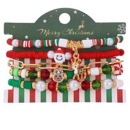 Set Bracciali Natalizi in Lega con Charm Festivi