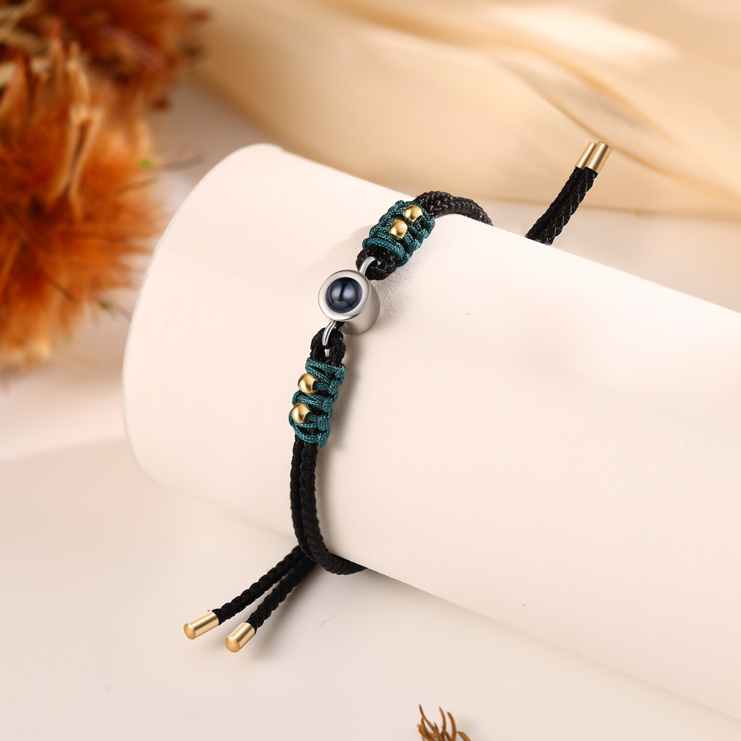 Personalised Couple Photo Projection Adjustable Bracelet Braided Rope Bracelet A Heartfelt Gift for Her/Him | Jessemade