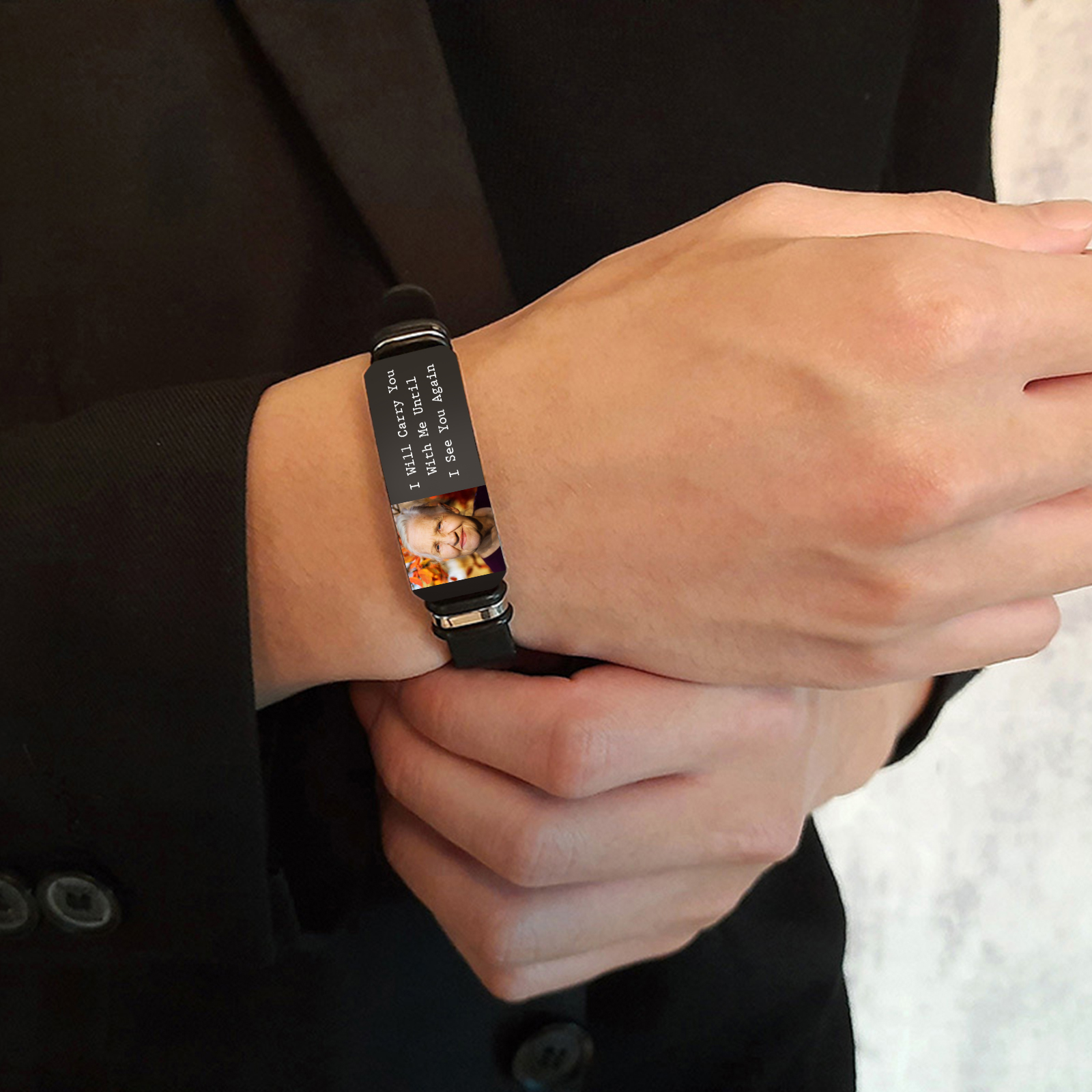 Personalised Memorial Bracelet Custom Photo – Carrying Memories Forever - Gift for Men | Jessemade