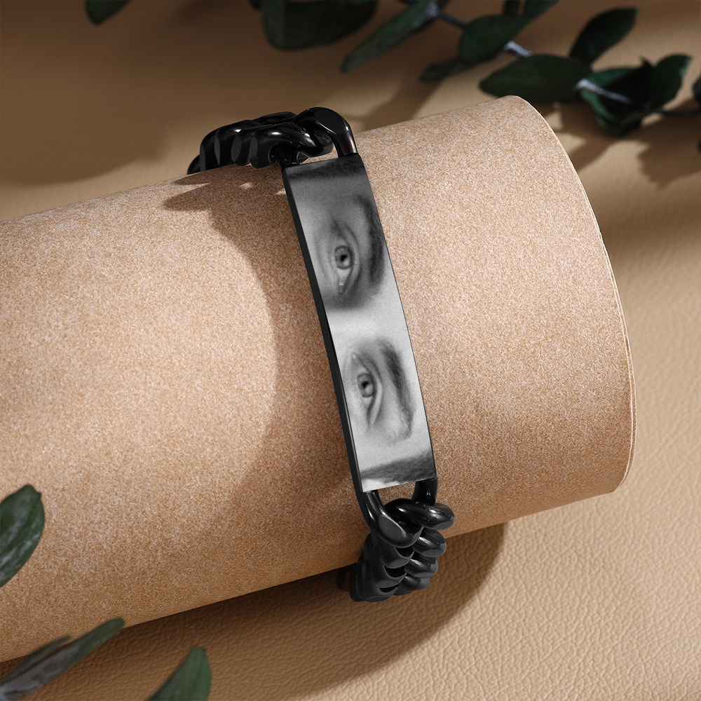 Personalised Men's Bracelet - Customised with 1 Photo, Sleek Chain Design, Valentine’s Day Gift for Him | Jessemade