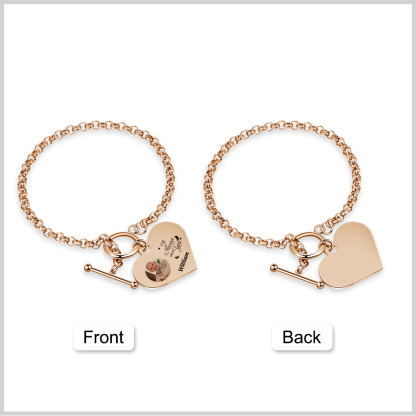 Personalised Memorial Bracelet –Custom Photo and Name Stainless Steel Bracelet- "I will always with you" | Jessemade