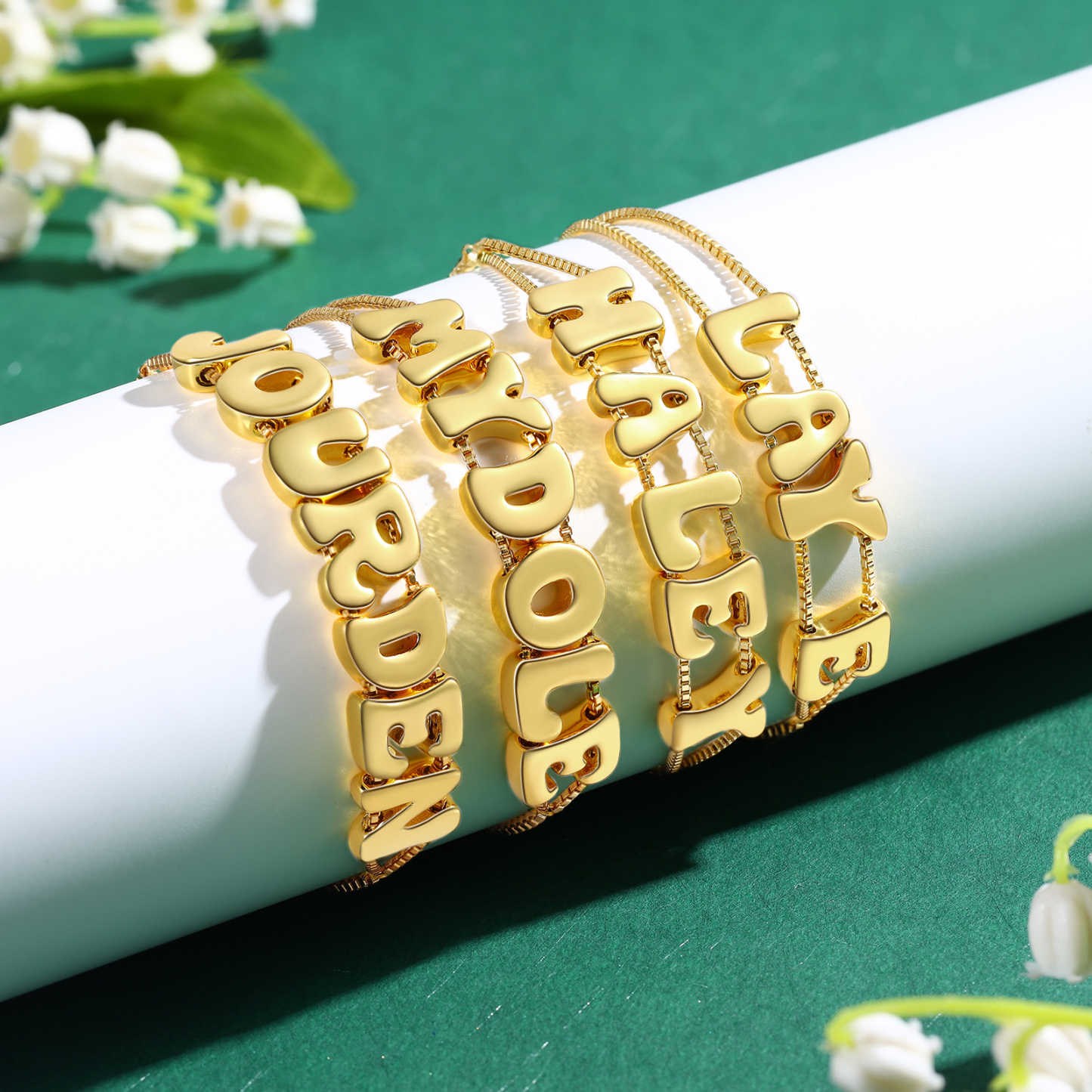 Personalised Adjustable Link Name Bracelet - Customise 6 Letters, Valentine’s Day Gift for Her | Jessemade