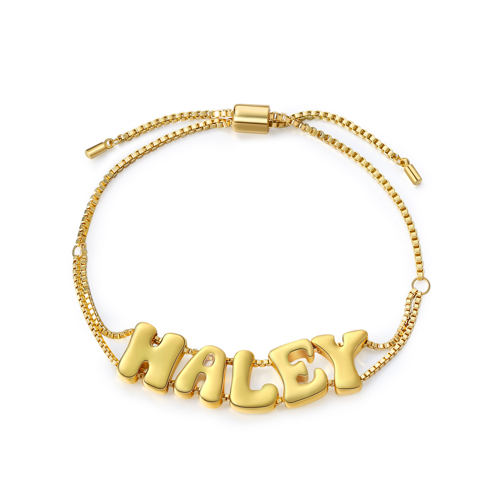 Personalised Adjustable Link Name Bracelet - Customise 5 Letters, Valentine’s Day Gift for Her | Jessemade