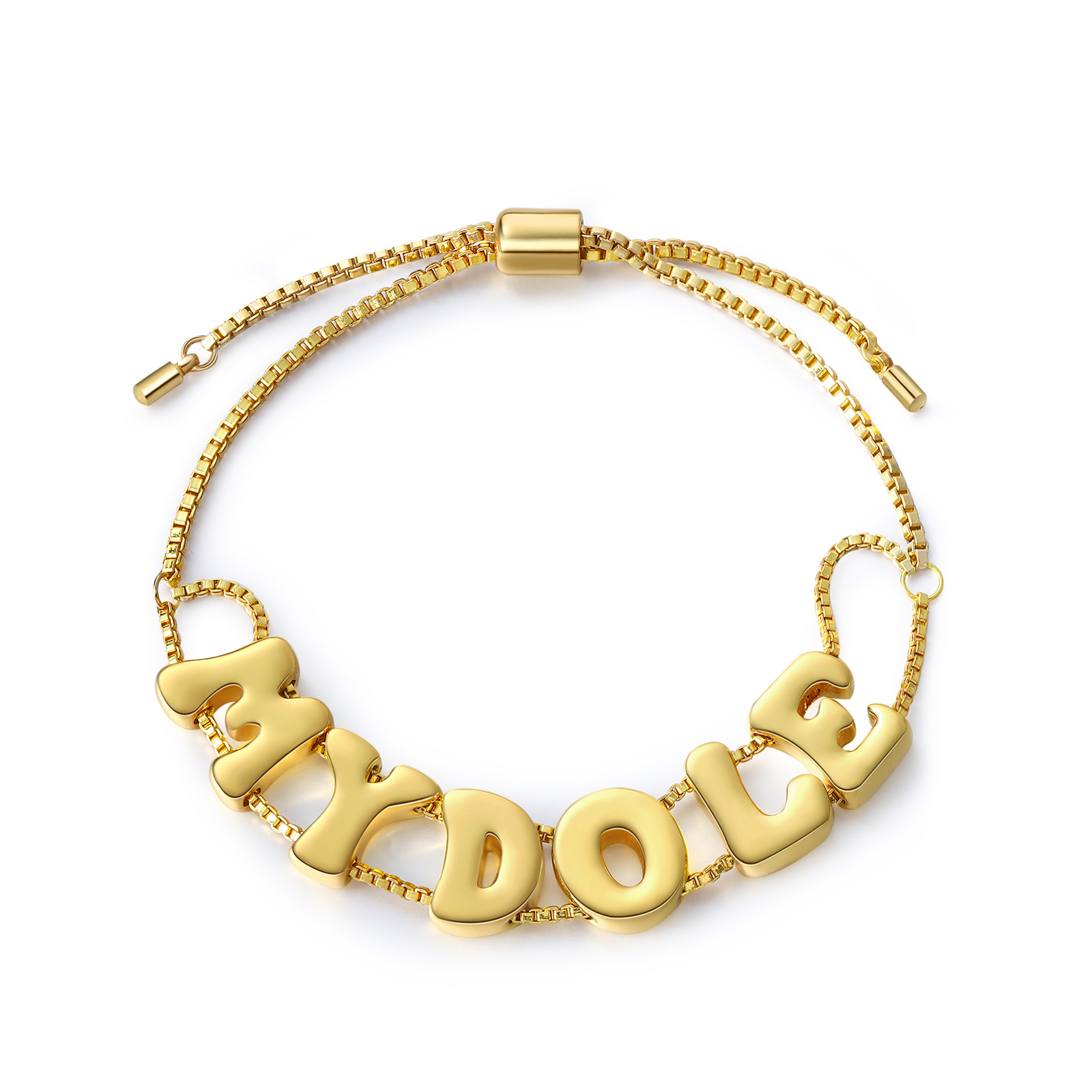 Personalised Adjustable Link Name Bracelet - Customise 6 Letters, Valentine’s Day Gift for Her | Jessemade