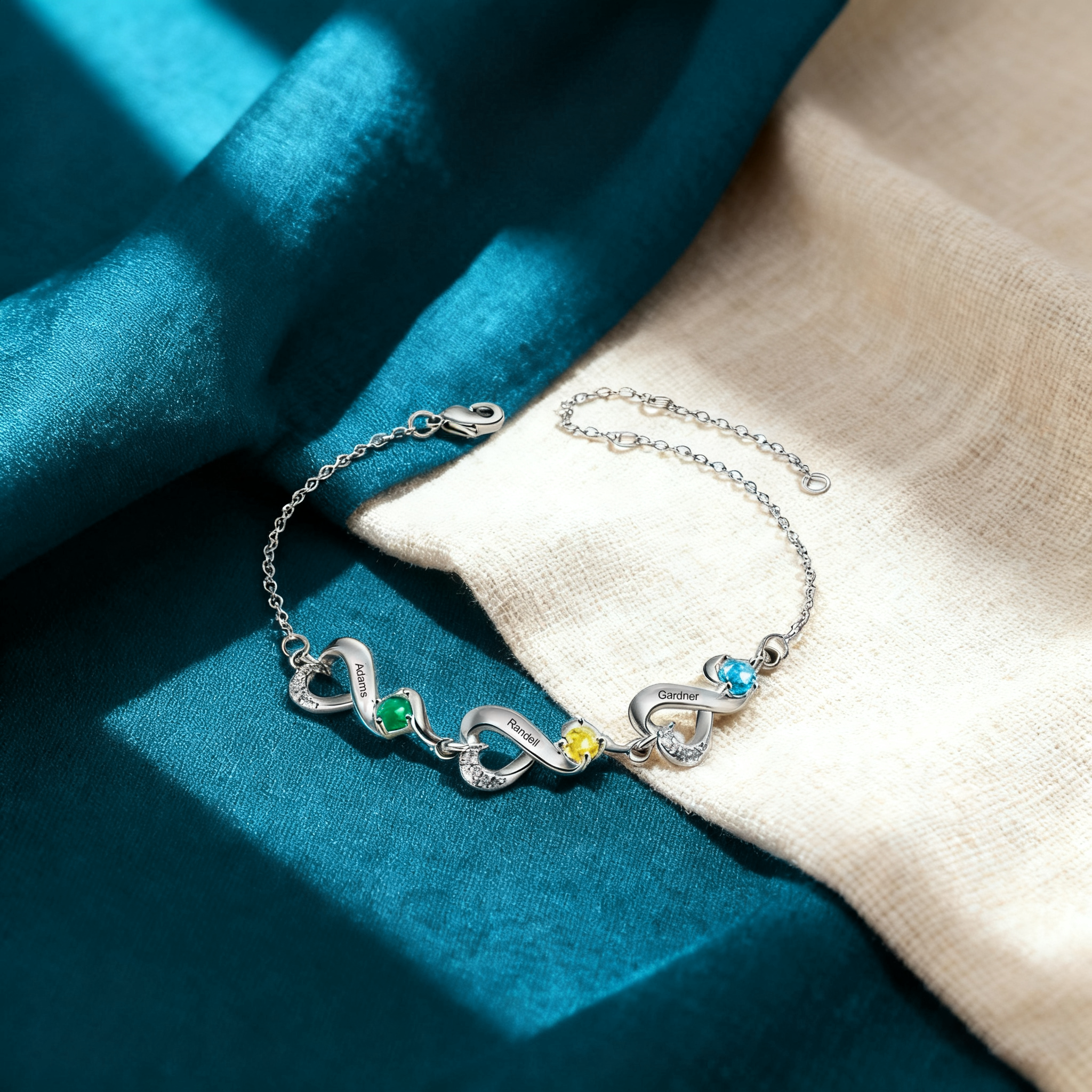 2-7 Names & Birthstone Heart-Shaped Bracelet – Personalized Mother's Day Jewelry Gift for Mom