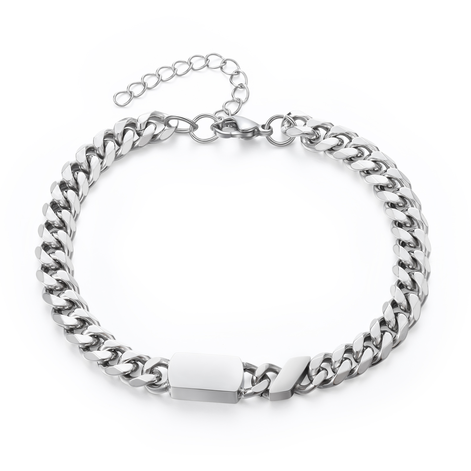 1 name - Personalized Father’s Day Cuban Bracelet - Stainless Steel Gift with Names/Text