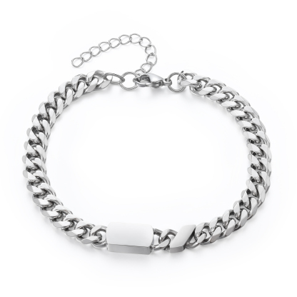 1 name - Personalized Father’s Day Cuban Bracelet - Stainless Steel Gift with Names/Text