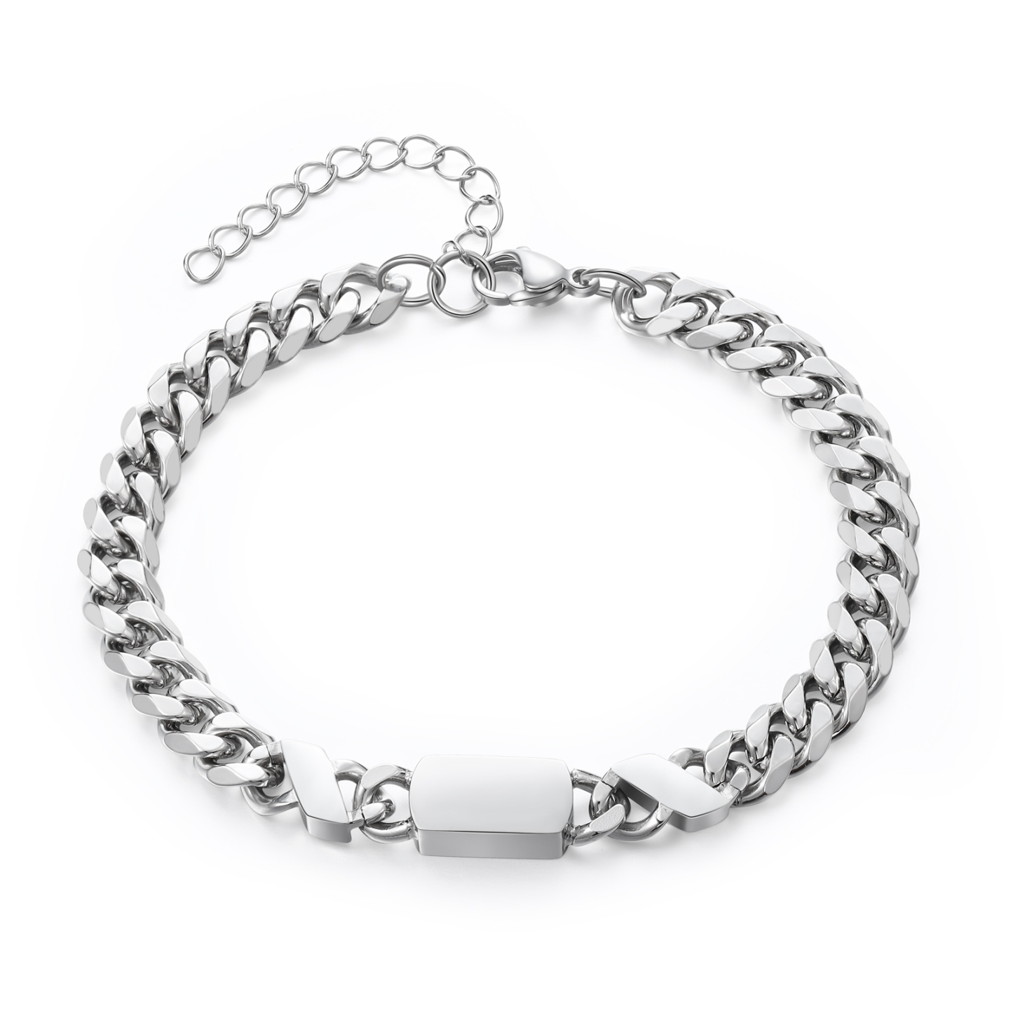 2 names - Personalized Father’s Day Cuban Bracelet - Stainless Steel Gift with Names/Text