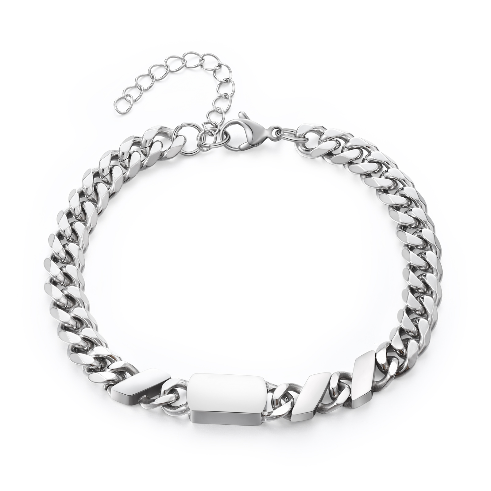 3 names - Personalized Father’s Day Cuban Bracelet - Stainless Steel Gift with Names/Text