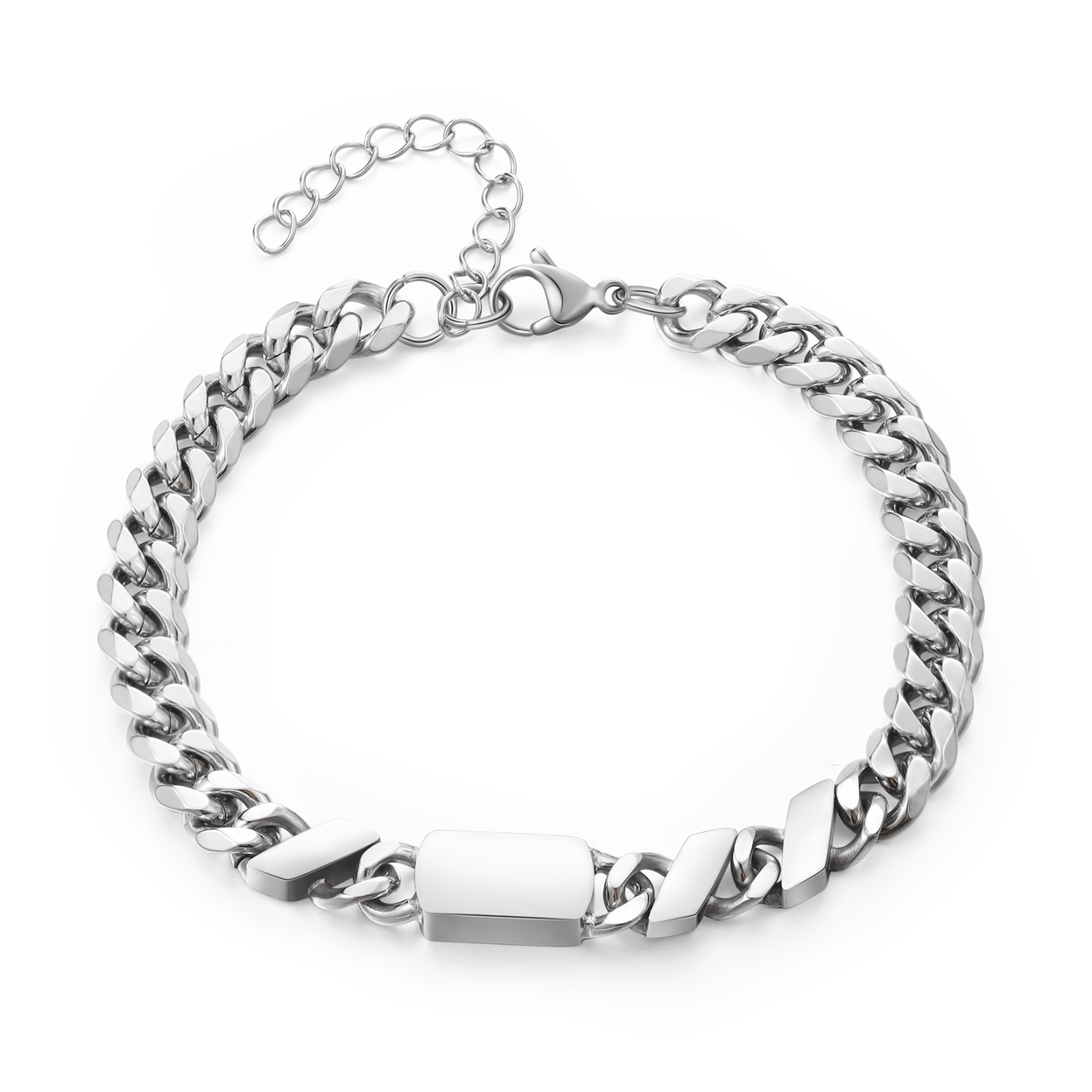 3 names - Personalized Father’s Day Cuban Bracelet - Stainless Steel Gift with Names/Text